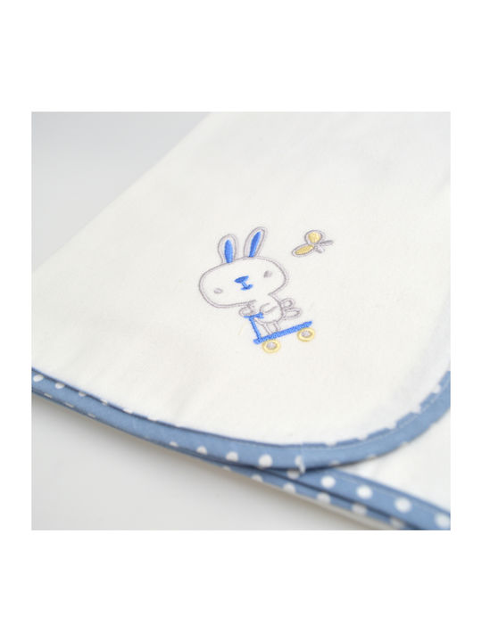 Bunny Bebe Pătură de îmbrățișare din bumbac Blue 90x90cm. 1buc