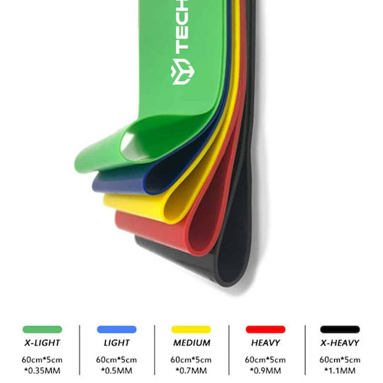 Techsuit 5 Loop Bands Σετ 5τμχ Πολύχρωμα 0.6m