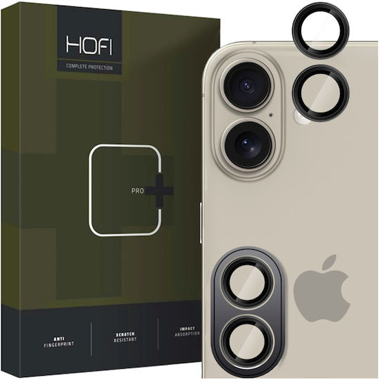 Hofi Camring Pro+ Camera Protection Tempered Glass Black for the Apple iPhone 16, iPhone 16 Plus