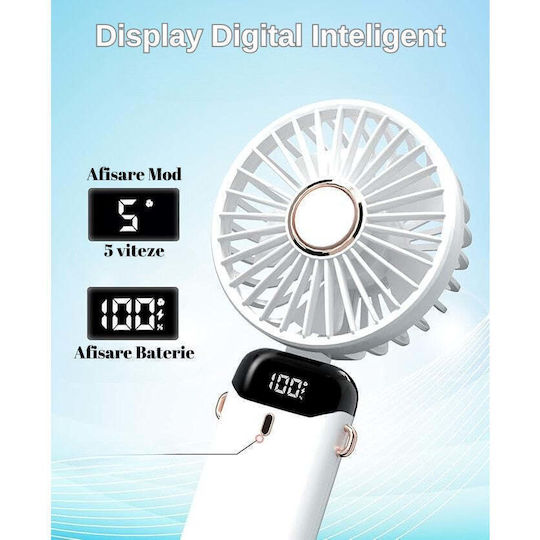 Ventilator De Mână USB Pliabil Alb