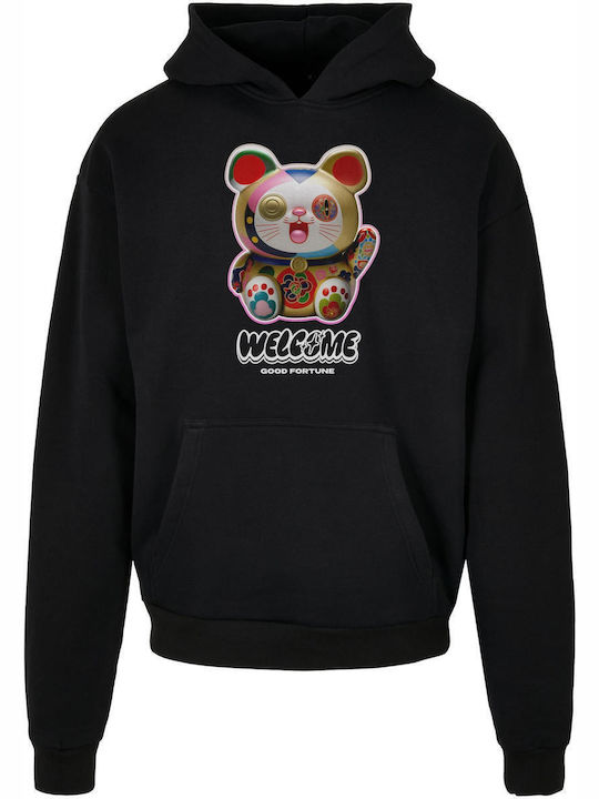 Oversize Sweatshirt with Hood Black