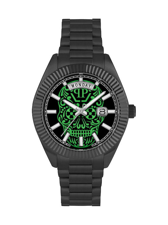 Philipp Plein Superlative Rock Couture Ρολόι Μπαταρίας με Μεταλλικό Μπρασελέ