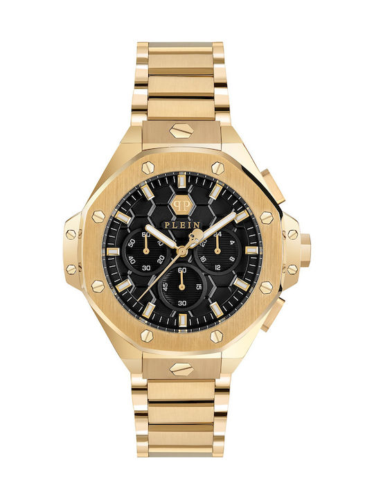 Philipp Plein Watch Chronograph Battery with Gold Metal Bracelet