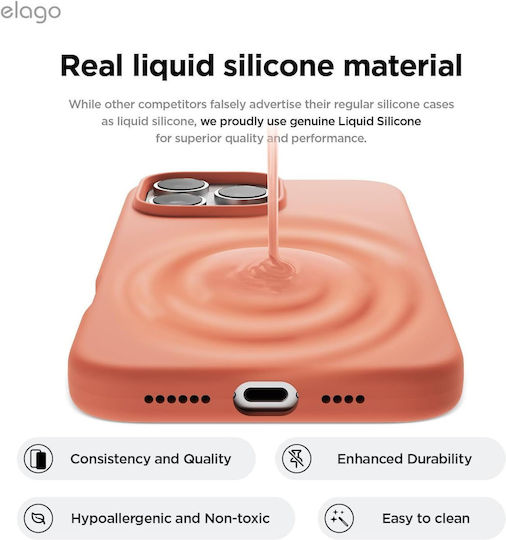 Elago Premium Liquid Back Cover Silicone Orange (iPhone 16 Pro Max)