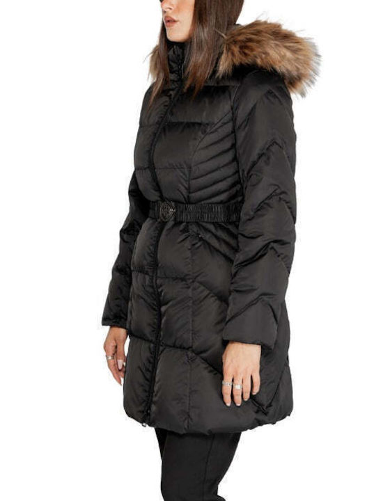 Guess Women's Long Lifestyle Jacket for Winter Black