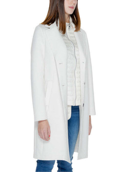 Street One Women's Coat with Buttons White