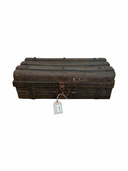 Decorative Trunk Alexandra House Living Brown Iron Craft Style 32 X 22 X 61 Cm