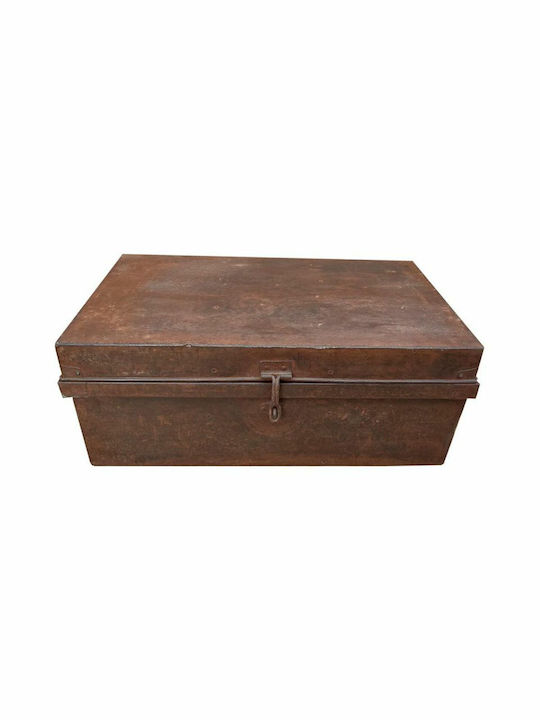 Decorative Trunk Alexandra House Living Brown Iron Craft Style 42 X 27 X 69 Cm