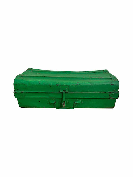 Decorative Trunk Alexandra House Living Green Iron Craft Style 29 X 31 X 53 Cm