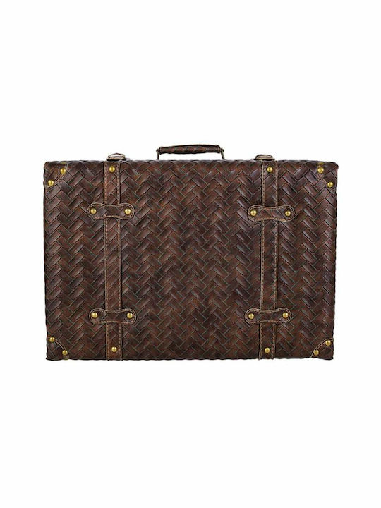 Decorative Trunk Alexandra House Living Brown Leatherette Wood MDF Vintage 16 X 30 X 44 Cm