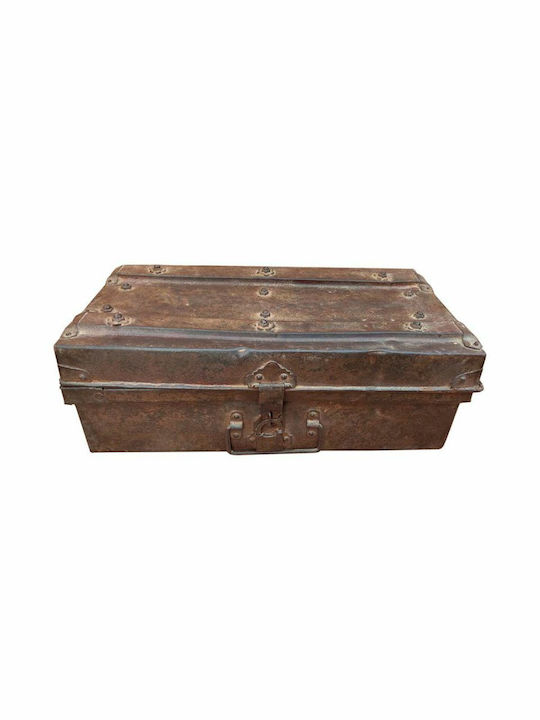 Decorative Trunk Alexandra House Living Brown Iron Craft Style 33 X 23 X 59 Cm