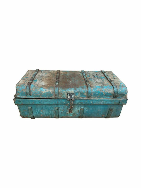 Dekorativer Koffer Alexandra House Living Blau Eisen Handwerksstil 34 x 23 x 64 cm