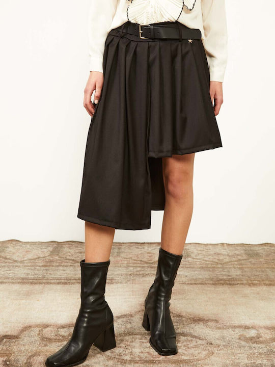 Souvenir Leather High Waist Skirt in Black color