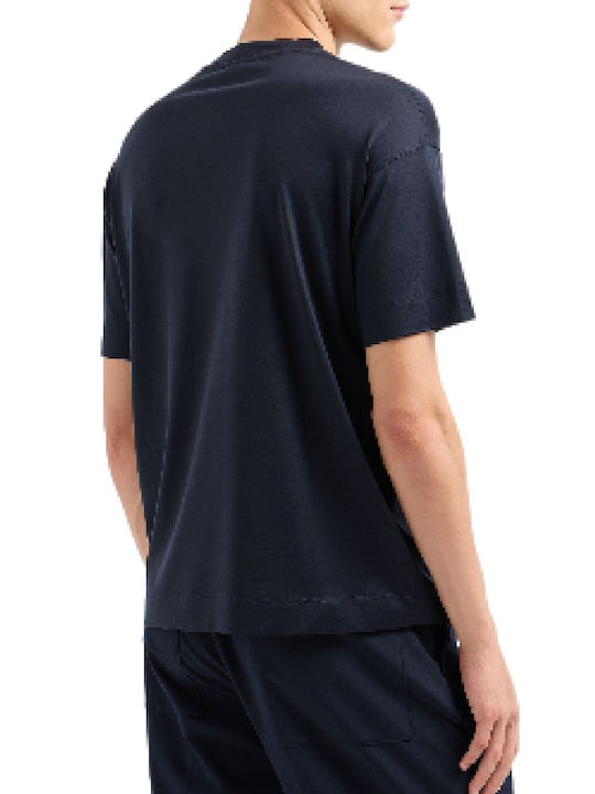 Emporio Armani T-shirt Bărbătesc cu Mânecă Scurtă Albastru