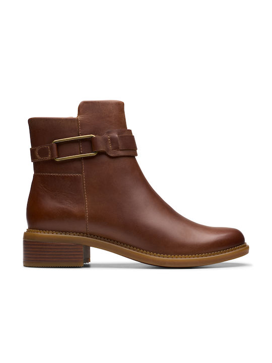 Clarks Maye Leder Damen Knöchelstiefel Braun