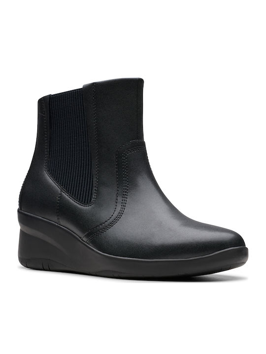Suttyn Rae Leather Women's Ankle Boots Platform Black