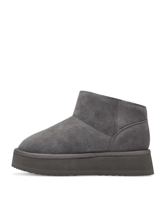 Marco Tozzi Suede Women's Ankle Boots Gray