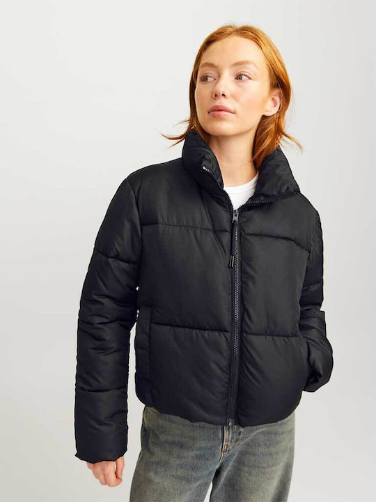 Μακρύ Γυναικείο Puffer Μπουφάν για Χειμώνα Black