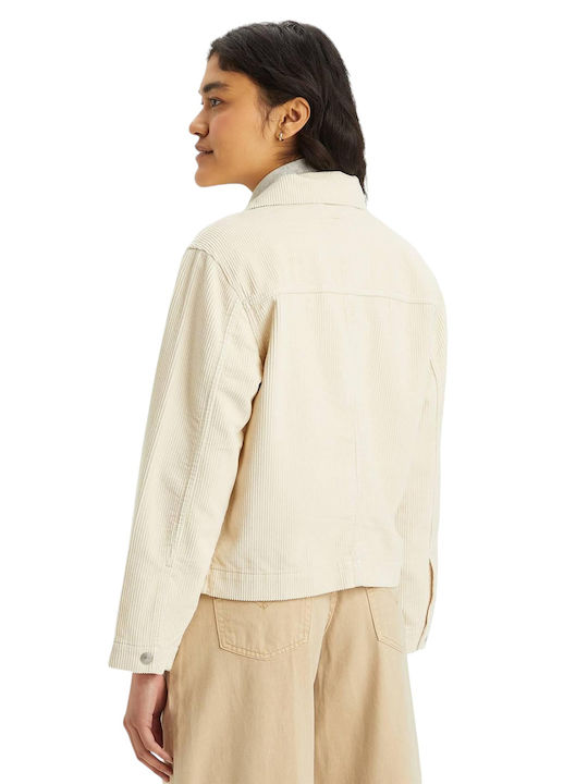 Levi's Women's Short Lifestyle Jacket for Winter Cream