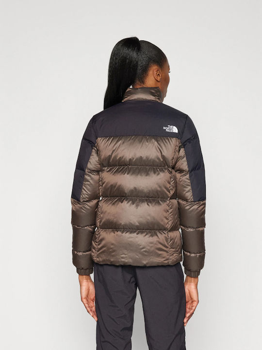 Diablo Κοντό Γυναικείο Μπουφάν για Χειμώνα Smokey Brown Black Heather