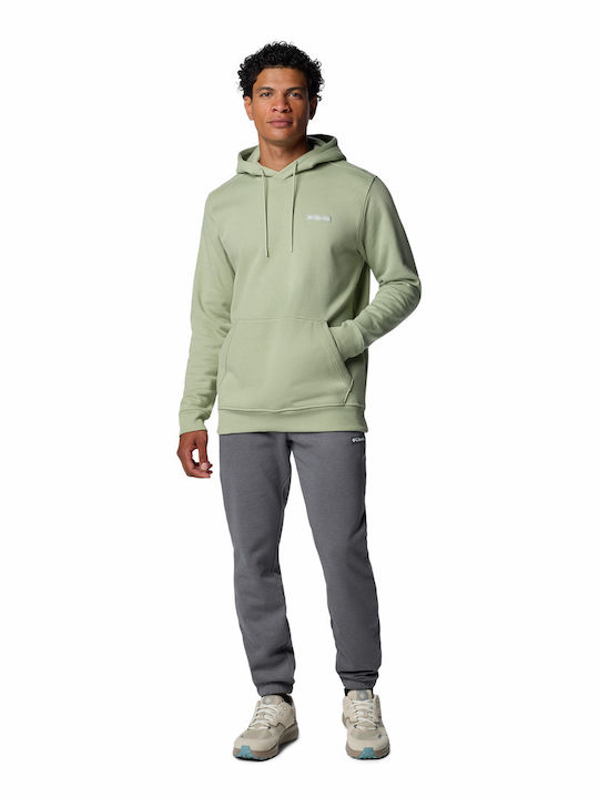 Columbia Men's Sweatshirt with Hood and Pockets GREEN