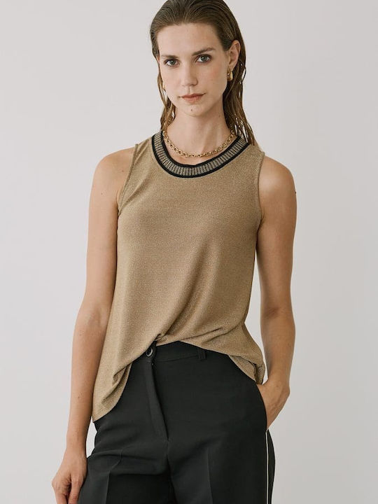 Belle Femme Women's Sleeveless Sweater GOLD