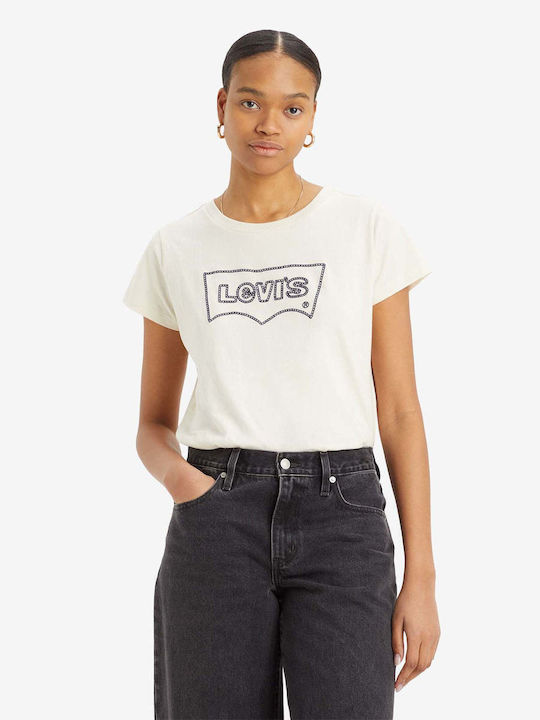 Graphic Boxy Women's T-shirt Beige