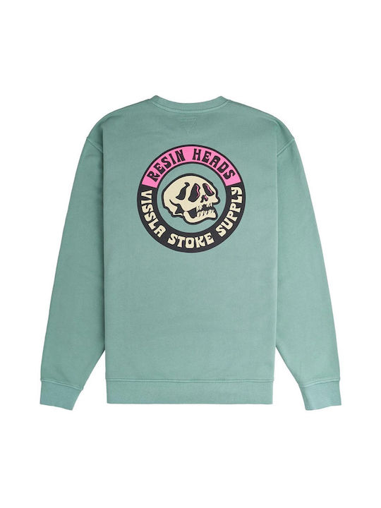 Vissla Herren Sweatshirt Smokey Jade, Menta