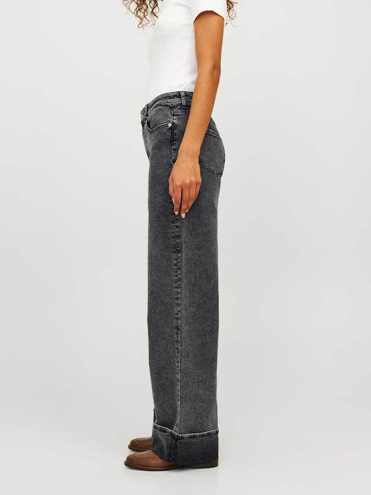 Jack & Jones High Waist Women's Jean Trousers in Wide Line Ln Grey