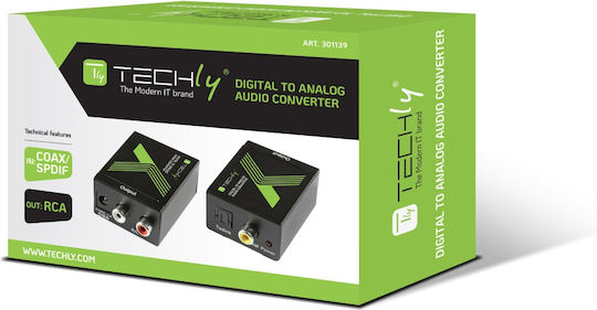 Techly Konverter RCA weiblich zu RCA / Toslink weiblich 1Stück IDATA SPDIF-3