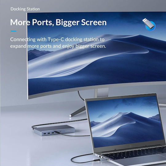 Orico Μετατροπέας USB-A male σε USB-C female Γκρι 1τμχ AH-AC10-GY-BP