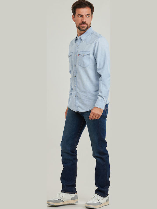 Barstow Western Standard Langärmlig Jeans Hemd Blau