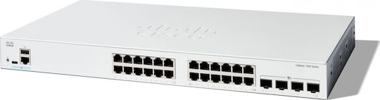 Cisco Catalyst C1300-24T-4X Managed L2 Switch with 24 Gigabit (1Gbps) Ethernet Ports and 4 SFP Ports