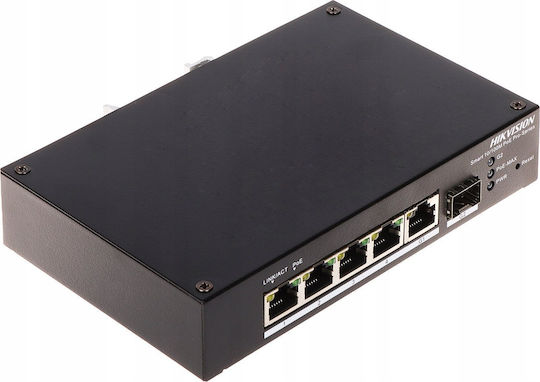 Hikvision DS-3T1306P-SI/HS Unmanaged L2 PoE+ Switch με 4 Θύρες Gigabit (1Gbps) Ethernet