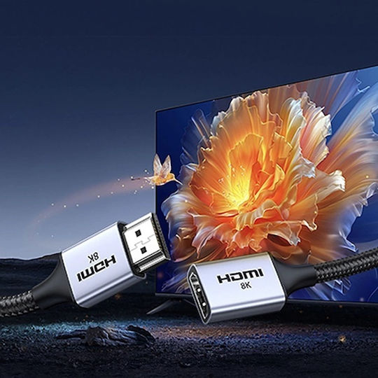 Ugreen HDMI 2.1 Ultra High Speed 48Gbps 4K 120Hz HDR VRR Cable HDMI male - HDMI female 0.15m Μαύρο
