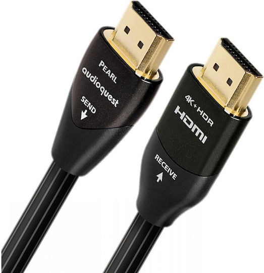 Audioquest Pearl HDMI 2.0 Плоски Кабел HDMI мъжки - HDMI мъжки 1.5м Черен