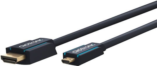 Clicktronic HDMI 2.0 Premium High Speed 4K 60Hz HDR Cable HDMI male - micro HDMI male 5m Μαύρο