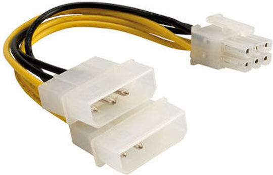 DeLock 6-Pin PCIe - 4-Pin Molex Kabel 0.15m Mehrfarbig (82315)