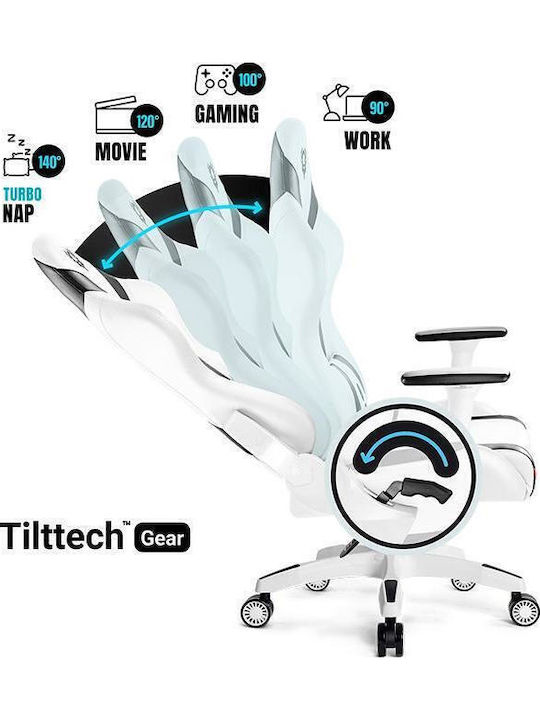 Diablo X-Horn 2.0 Normal Καρέκλα Gaming Δερματίνης με Ρυθμιζόμενα Μπράτσα Λευκό / Μαύρο