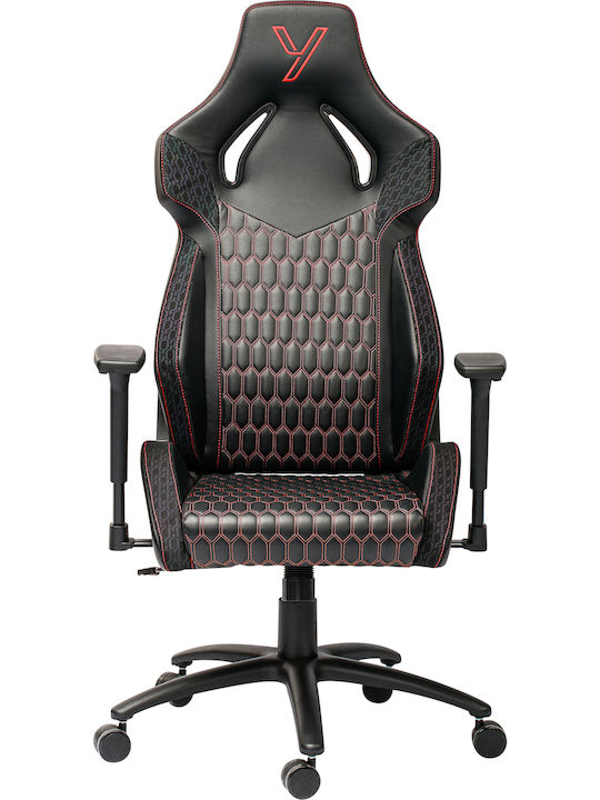 Yenkee YGC 110RD GHOST Artificial Leather Gaming Chair with Adjustable Arms Black / Red