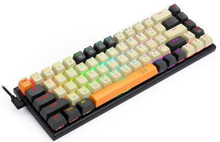 Redragon K633CGO-RGB Ryze Гейминг Механична Клавиатура 75% с Червено по поръчка суичове и RGB подсветка (Английски US) Черен
