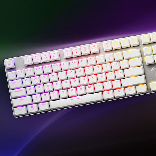 Sharkoon PureWriter TKL RGB Gaming Mechanical Keyboard Tenkeyless with Kailh Blue switches and RGB lighting (English US) White