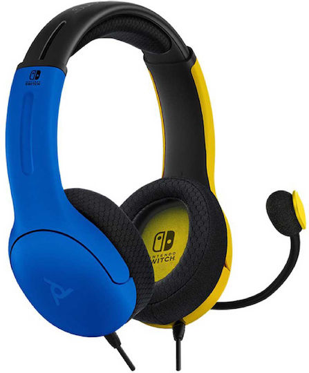 PDP LVL40 Switch Over Ear Gaming Headset με σύνδεση 3.5mm Yellow / Black for Nintendo Switch