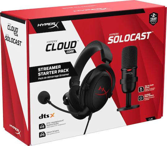 HyperX Cloud Core 7.1 Starter Pack Надушници Геймърски слушалки с връзка USB Черен