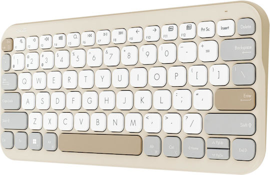 Asus Marshmallow KW100 Fără fir Bluetooth Doar tastatura Engleză US Oat Milk