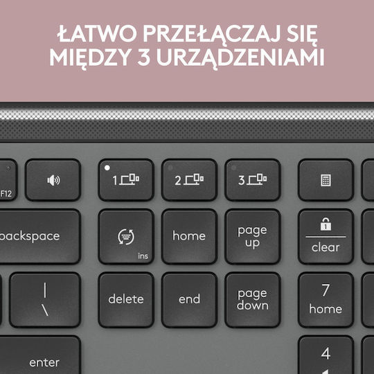 Logitech Signature Slim Ασύρματο Πληκτρολόγιο Αγγλικό US Γκρι