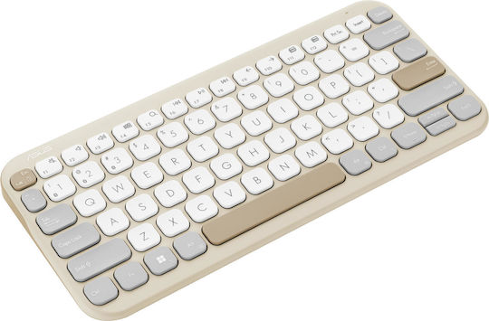 Asus Marshmallow KW100 Fără fir Bluetooth Doar tastatura Engleză US Oat Milk