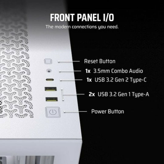 Corsair 3500X Gaming Midi Tower Κουτί Υπολογιστή με Πλαϊνό Παράθυρο Λευκό