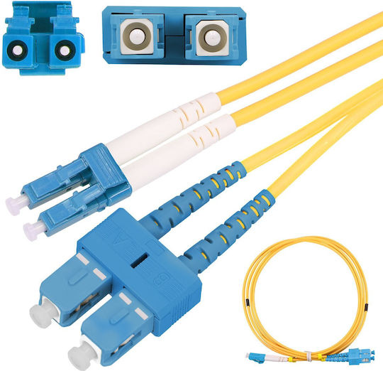 Extralink Καλώδιο Οπτικής Ίνας SC/UPC-LC/UPC 0.5m Κίτρινο