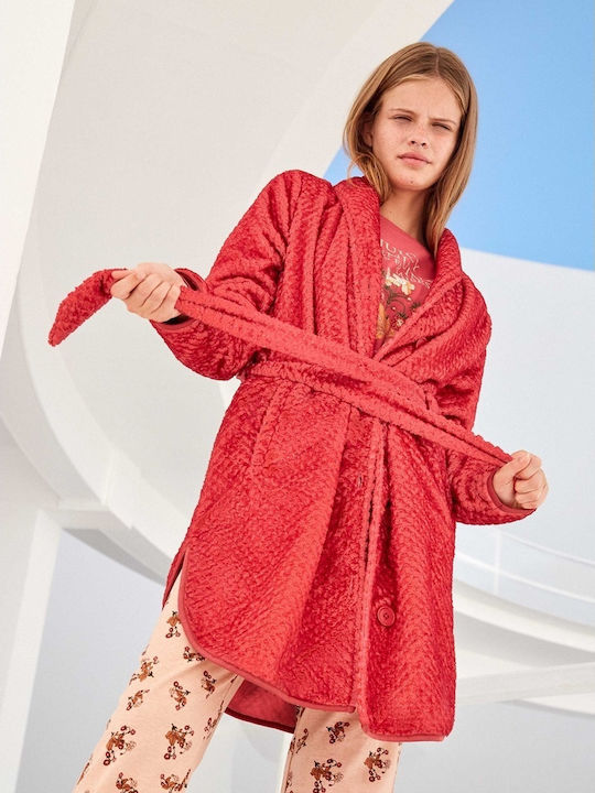 Gisela Winter Women's Fleece Robe Red